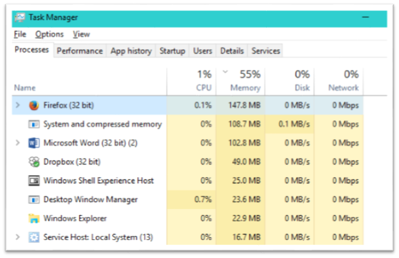 firefox memory diag